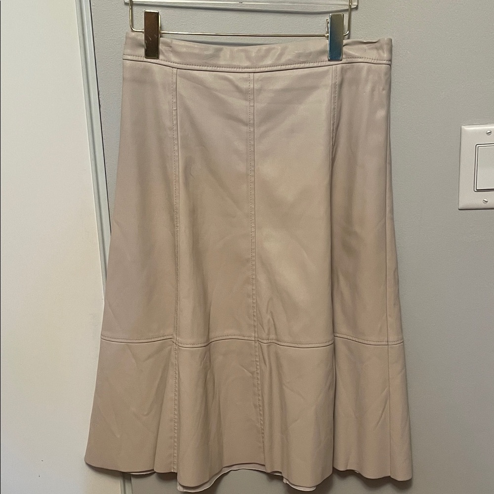 Banana Republic Elegant Cream faux leather  Skirt